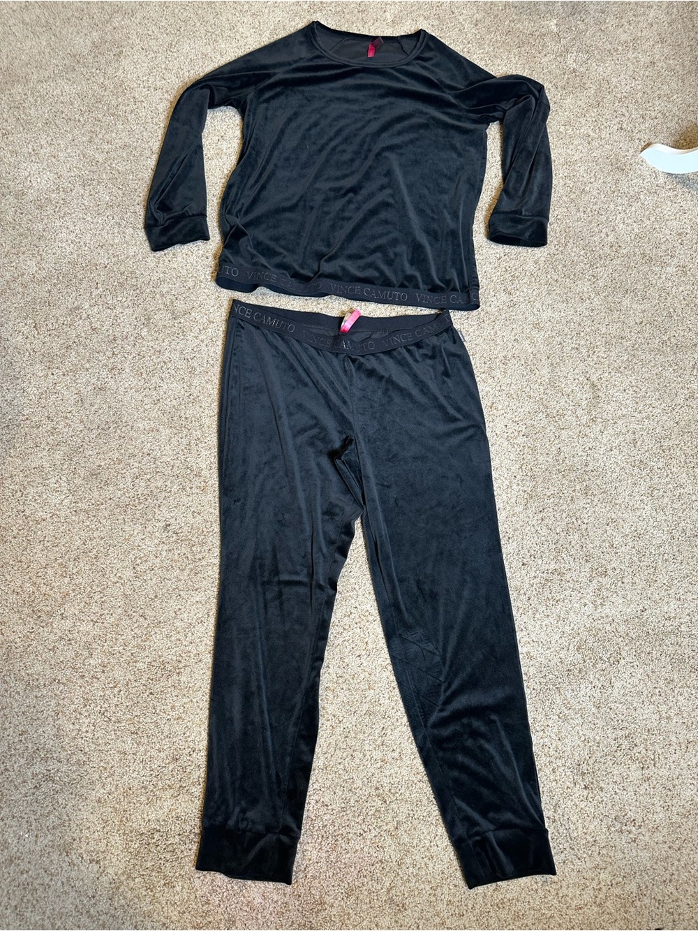 Vince Camuto Black Velour Set